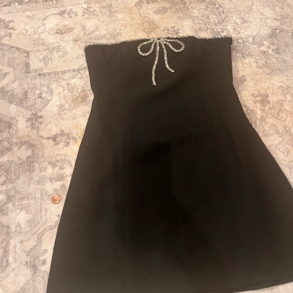 Anthropologie Black Strapless Dress